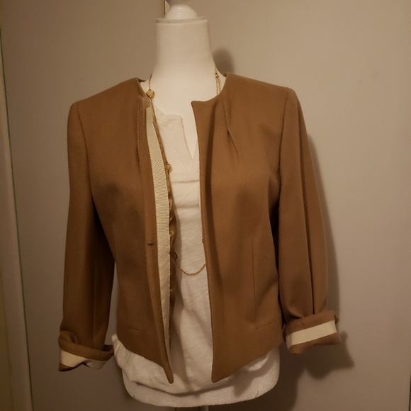 J. Crew Tan Wool Blazer Size 12 - Picture 6 of 7